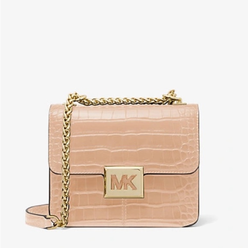 🆕MICHAEL KORS Sonia Small Crocodile Embossed Shoulder Bag